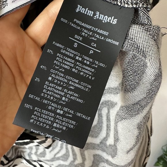 Palm Angels Shirt Womens Black White Zebra Stretch Woven Sz S - Picture 10 of 12